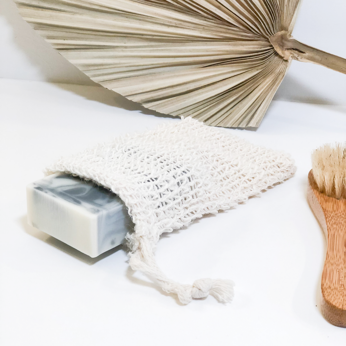 Natural sisal soap saver pouch